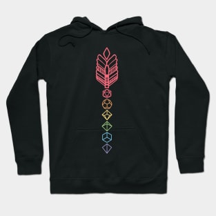 Polyhedral Rainbow Dice Arrow Hoodie